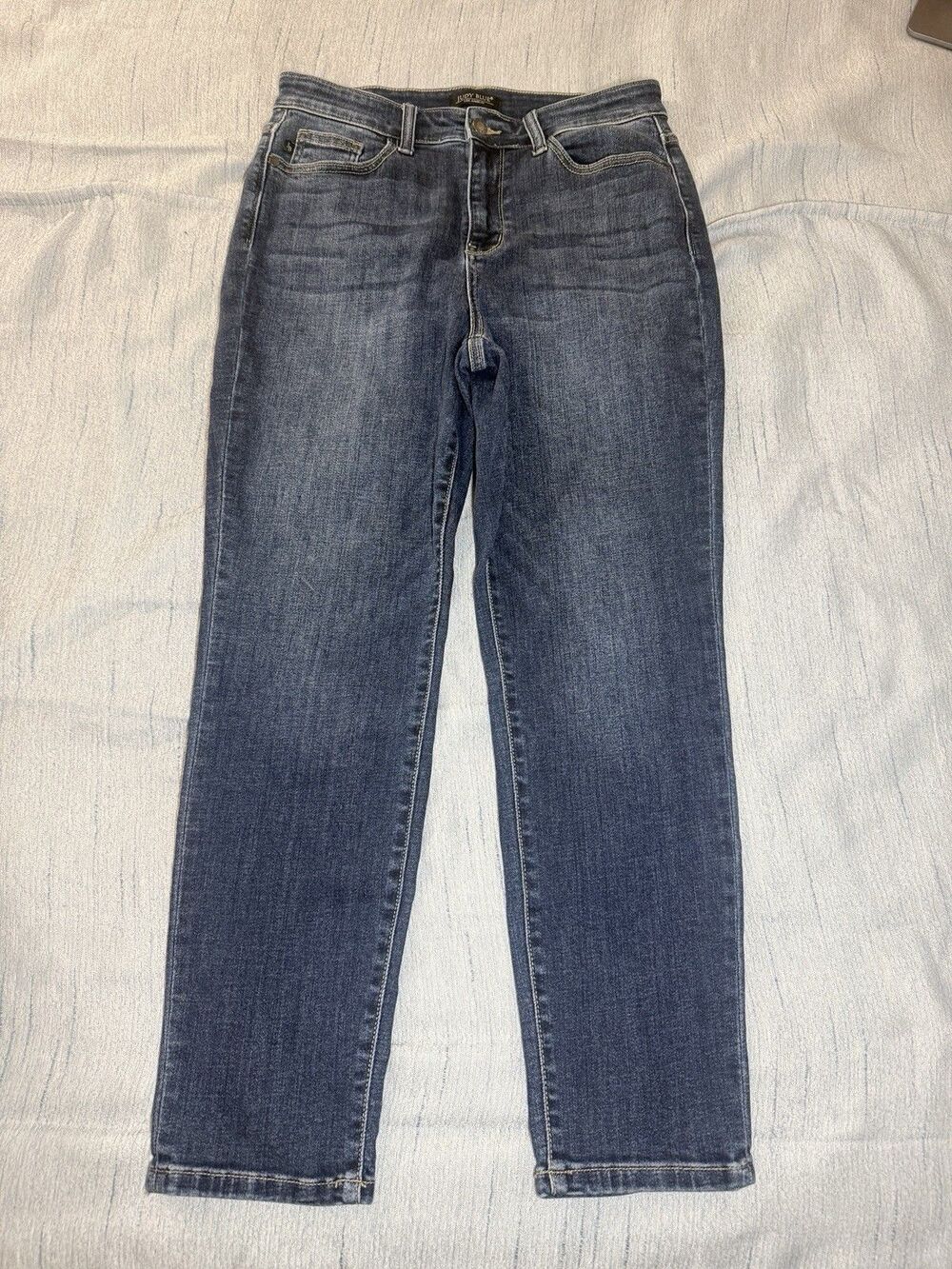 Judy Blue 9/29 Jeans Womens High Rise Cropped Stretch Medium Blue Wash